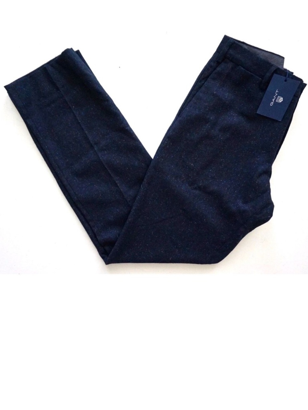Gant Nwt $225 Navy Wool Silk 1500133 Tailored Regular Tweed Slacks Pants 34